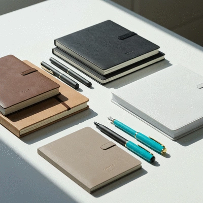 Stylish stationery supplies on a desk, no text, no words, no typography, clean image